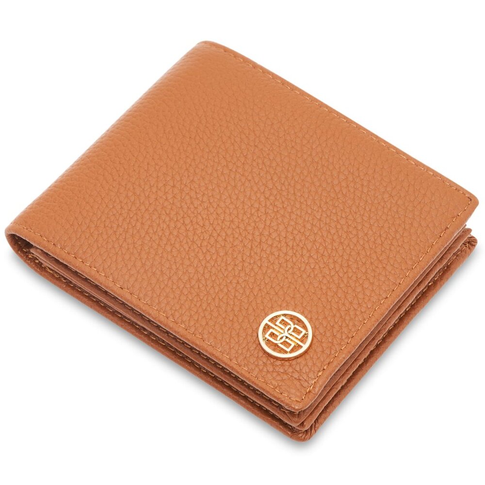 Bolvaint Marquis Wallet Copper Brown Leather Compact Folding Wallet